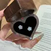Pendientes de trébol de cuatro hojas en forma de corazón envueltos en alambre con pasadores de plata S999, nuevo modelo 2026, estilo elegante y exquisito, pendientes hechos a medida