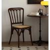 Mesa de Comedor y Silla de Madera Maciza Retro Americana Combinación Silla de Ratán Fresno Francés Napoleón Silla de Cafetería Tienda de Postres