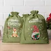 Bolsas de Arpillera con Cordón Navideñas, Bolsas de Arpillera con Cordón para Empaque de Regalos Navideños, Bolsas de Dulces para Niños, Bolsas de Regalo para Fiestas Navideñas