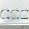 Astmf-136 Aleación de Titanio Garra Circonio Anillo en U Titanio G23 Rosca Interna Circonio Forma de U Arete de Cartílago Joyería para Piercing Cabeza