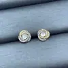 Brincos Clássicos Kaka de Três Cores e Três Argolas com Argolas Brilhantes Encaixadas e Brincos de Círculo Separados por Cor com Cravejamento de Diamantes