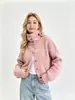 Cardigã de tricô de gola alta novo para outono e inverno, estilo europeu e americano, para mulheres, casaco suéter solto e macio, blusa de manga longa cor sólida