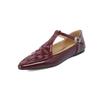 Zapatos de Salón de Tacón Bajo Estilo Europeo y Americano 2025 Piel Completa por Dentro y por Fuera Punta Dorada Tacón Alto Tejidos Mary Jane Casuales