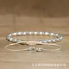 Pulsera de Piedra Natural Chapada en Plata con Cuentas de Cálculos Biliares de Hierro Tejida a Mano Pulsera Ajustable Joyería Geométrica Oval Sencilla