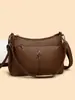 Bolsa Texturizada para Mãe de Meia-Idade Bolsa Pequena Couro Macio Feminina 2025 Nova Versátil Bolsa para o Dia a Dia Grande Capacidade Ombro Único Transversal