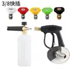 Conjunto de bicos para pistola de pulverização universal, máquina de lavar carro, pistola de água para lavagem de carro, máquina de limpeza de alta pressão transfronteiriça, recipiente de espuma PA, conector rápido de 1/4