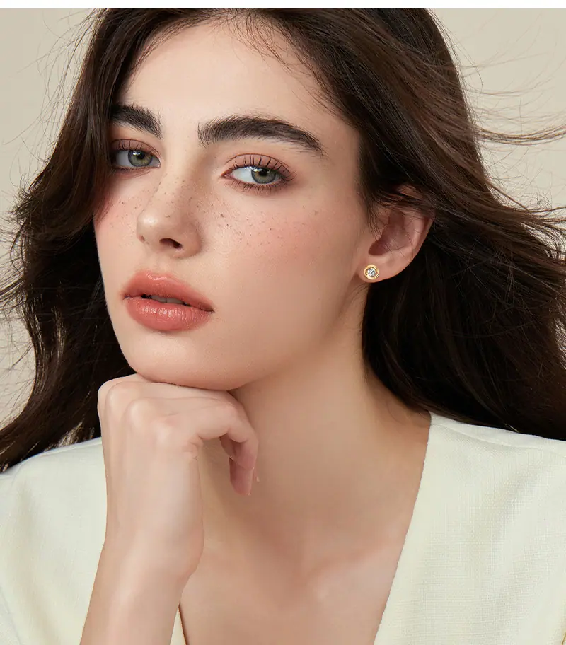莫桑钻石耳钉耳环女
