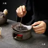 Fogão de chá assado vela aquecedor de chá fogão de chá aprimorador de aroma de chá telha de chá para assar difusor de borra de café de cedro incensário de cerâmica