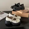 Zapatos de cuero gruesos de estilo británico retro con tacón de bloque para mujer, nuevos para otoño 2026, versátiles para el trabajo, Mary Janes, zapatos de vestir JK
