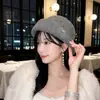 Sombrero de Pescador de Felpa de Pelo de Conejo para Mujer, Estilo Coreano Versátil de Alta Gama para Otoño e Invierno, Sombrero de Cubo para Circunferencia de Cabeza Grande, Sombrero de Cubo de Invierno
