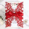 Exportar Cartão de Casamento Laser Oco Amazon Glitter Papel Pó Rose Gold Dia dos Namorados Convite Convite