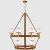 VC Estilo Americano Sala de Estar Interior Candelabro de Cuero Moderno Simple Villa Luces de Comedor Pasillo Candelabro de Cobre