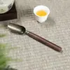 Accesorios para Juego de Té Kung Fu, Pinzas para Té de Madera Maciza Ébano Negro Juego de Dos Piezas, Pinzas Antideslizantes, Cucharilla de Té, Taza de Té, Pinza para Hojas de Té para Recoger Té