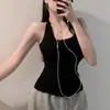 Moda Femenina Estilo Nuevo Dongdaemun Coreano: Elegante Top sin Mangas Halter Ajustado que Realza la Figura, Versátil Capa Base sin Mangas