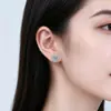 Suministro de Joyería por Transmisión en Vivo Transfronteriza: Aretes de Tachuela Cuadrados de Circonita de Cobre, Brillantes Completamente de Diamante, Pendientes Versátiles de Lujo Ligero, Accesorios de Yiwu