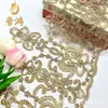 29cm de Ancho Transfronterizo Malla de Organza Fondo Bordado Dorado Bordado Accesorios de Vestir Encaje Tocado Hecho a Mano Decoración de Velo