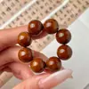 Artículo de Dropshipping de Una Pieza: Pulsera de Mano Ratón Púrpura Dorado Atrae Fortuna con Cuentas Pulidas, Semillas de Bodhi, Piel Amarilla y Roja, Material Antiguo, Cuentas de Oración Budistas, Artículo Coleccionable para Hombre