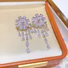 Colección de Flores 2026 Pendientes de Zirconia Dulce Chapados en Oro Real Accesorios de Pendientes de Estilo Lujoso Ligero de Alta Gama para Mujer