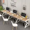 Combinación de Escritorio de Oficina y Mesa de Estudio, Escritorio Doble Moderno Simple de Oficina para Múltiples Personas, Escritorio Simple para Personal, Escritorio de Computadora, Modelo Largo
