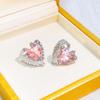 Pendientes de plata con forma irregular de ópalo y piedra lunar, con forma de elfo, color rosa, de metal líquido, con forma de estrella y luna de Géminis, al por mayor.