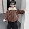 Ropa de Otoño e Invierno para Niños Chaqueta con Cuello de Piel Estilo Coreano Chaqueta Guapa Moderna Elegante para Niños Pequeños y Niños Pequeños Ropa de Abrigo Elegante Rogue Comercio Exterior