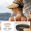 Sombrero visera de paja, sombrero para el sol, sombrero de playa de moda con protección UV, sombrero de paja de protección solar de verano transfronterizo