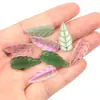 Nuevos Estilos de Cuentas de Vidrio Jade Hoja con Agujeros para Pasadores de Pelo Hechos a Mano DIY, Colgantes de Coche, Pulseras y Materiales para Accesorios de Joyería al por Mayor