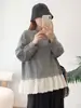 Blusa de manga larga con cuello de encaje estilo japonés y panel de encaje de lunares para mujer, otoño 2026, casual, corte ajustado