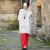 Nuevo top de algodón y lino estilo chino para mujer, colección 2026, con un diseño retro chino con botones decorativos, un estilo cheongsam modificado y un diseño de camisa larga