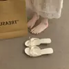 Primer Encuentro con las Chanclas de Tacón de Cuña Estilo Retro Francés con Lazo y Estampado Floral de Punta Abierta para Mujer, Adecuadas para Usar en Verano con Faldas, Estilo Dulce y Fresco