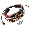 Pulsera Sencilla y Creativa Nueva de Cuero con Cuentas, Pulsera Artística Retro, Pulsera de Cuero