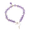 Atacado de fábrica pulseira de ametista do Uruguai feminina cristal roxo sem desbotamento contas de ouro 14K pulseira de contas redondas