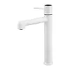Grifo blanco leche baño gabinete de baño lavabo caliente y frío giratorio doméstico simple grifo de encimera de cobre