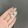 Pendientes de Corazón Súper Brillantes de Perlas de Colores Estilo Francés Suaves y Dulces Moda Simple de Nicho para el Trabajo Popular en Internet Pendientes de Tendencia