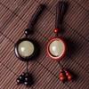 Anillo de Correr de Sándalo Anillo Tejido Colgante para Llave de Coche Bolso de Teléfono Móvil Cuentas Luminosas Joyería Colgante Retro Colgante de Sándalo Ziguang para Hombres y Mujeres