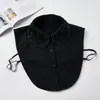 Cuello desmontable floral hecho a mano con pedrería, cuello Peter Pan vintage, capa interior versátil, cuello de camisa desmontable