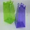 Bolsas de Vino de PVC para Vino de Hielo, Bolsas Portátiles para Congelador y Nevera, Bolsas Tote Transparentes de PVC Engrosado Resistentes al Frío para Bebidas Frías, Personalizables