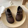 Zapatos retro de cuero para niños estilo británico, planos de otoño para niñas, zapatos de rendimiento de corte bajo para niños, zapatos escolares modernos para niños