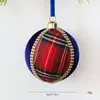 Enfeite de bola de Natal de 8 cm mais vendido da Amazon, decoração de árvore de Natal, bola de espuma xadrez de tecido embrulhada para o Natal