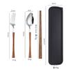 430 aço inoxidável garfo garfo pauzinhos portátil tableware set homem pequeno cintura louça conjunto portátil de presente