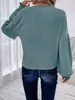 2025 Amazon Camiseta Casual de Manga Larga de Color Sólido con Canalé y Cuello Redondo, Nueva Moda Otoño/Invierno Europea y Americana Transfronteriza