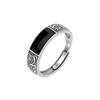 Anillo retro con patrón de dragón para hombre, moda ins, personalidad, anillo abierto, moda simple de estilo étnico, anillo único negro para hombre