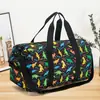 Bolsa de Viaje Portátil Simple para Deportes Fitness Gran Capacidad Bolso de Hombro Cruzado Tela Oxford Estampado de Dibujos Animados Bolsa de Viaje