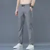 Pantalones de Seda de Hielo para Hombre, Verano Pierna Recta Secado Rápido Modernos Finos Pantalones de Vestir, Pantalones Deportivos Casuales para Hombre