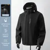 Cortavientos clásico con capucha para exteriores, a prueba de viento, impermeable, resistente a las arrugas, duradero, moderno y versátil, para primavera y otoño, adecuado para senderismo y montañismo