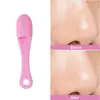 Cepillo Facial de Silicona, Cepillo de Limpieza Profunda para la Nariz, Cepillo de Dedo con Cerdas Suaves para Barbilla, Herramienta para Eliminar Puntos Negros y Acné de las Alas Nasales