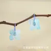 Pendientes de Cerámica Biológica con Pétalos de Flor de Cuatro Hojas Degradados Difuminados Esmaltados Antialérgicos Exquisitos para Perforación de Oreja Pendientes de Flor Antialérgicos