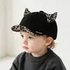 Gorro Lindo para Bebé Otoño Invierno Retro Pana Ala Suave Gorra de Béisbol Unisex Bebé Ala Corta Cálido Gorra Pico de Pato Moderna