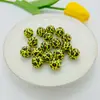 Perlas Redondas de Color Sólido Leopardo de Acrílico de 16 mm con Agujero Recto, Perlas Sueltas para Bolígrafo de Cuentas DIY, Cadena para Teléfono Móvil, Cadena para Bolso, Accesorios de Joyería
