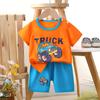 Traje de manga corta para niños, camiseta de algodón para niños, ropa de verano para bebés, pantalones cortos para niñas, ropa de bebé, venta al por mayor de verano